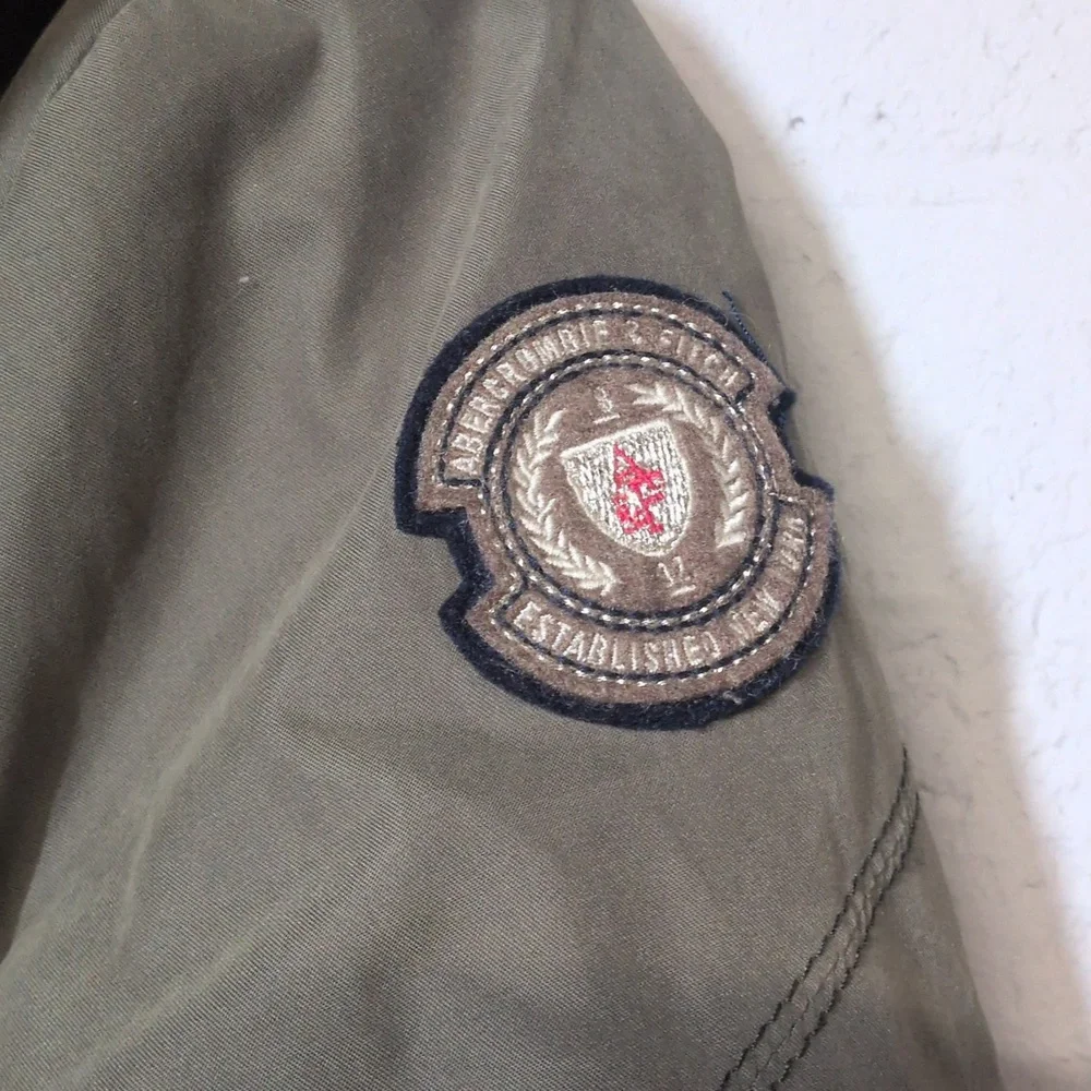 Abercrombie & Fitch Olive Hooded Utility Parka, Size Small, EUC, Y2K, Vintage - Picture 6 of 12